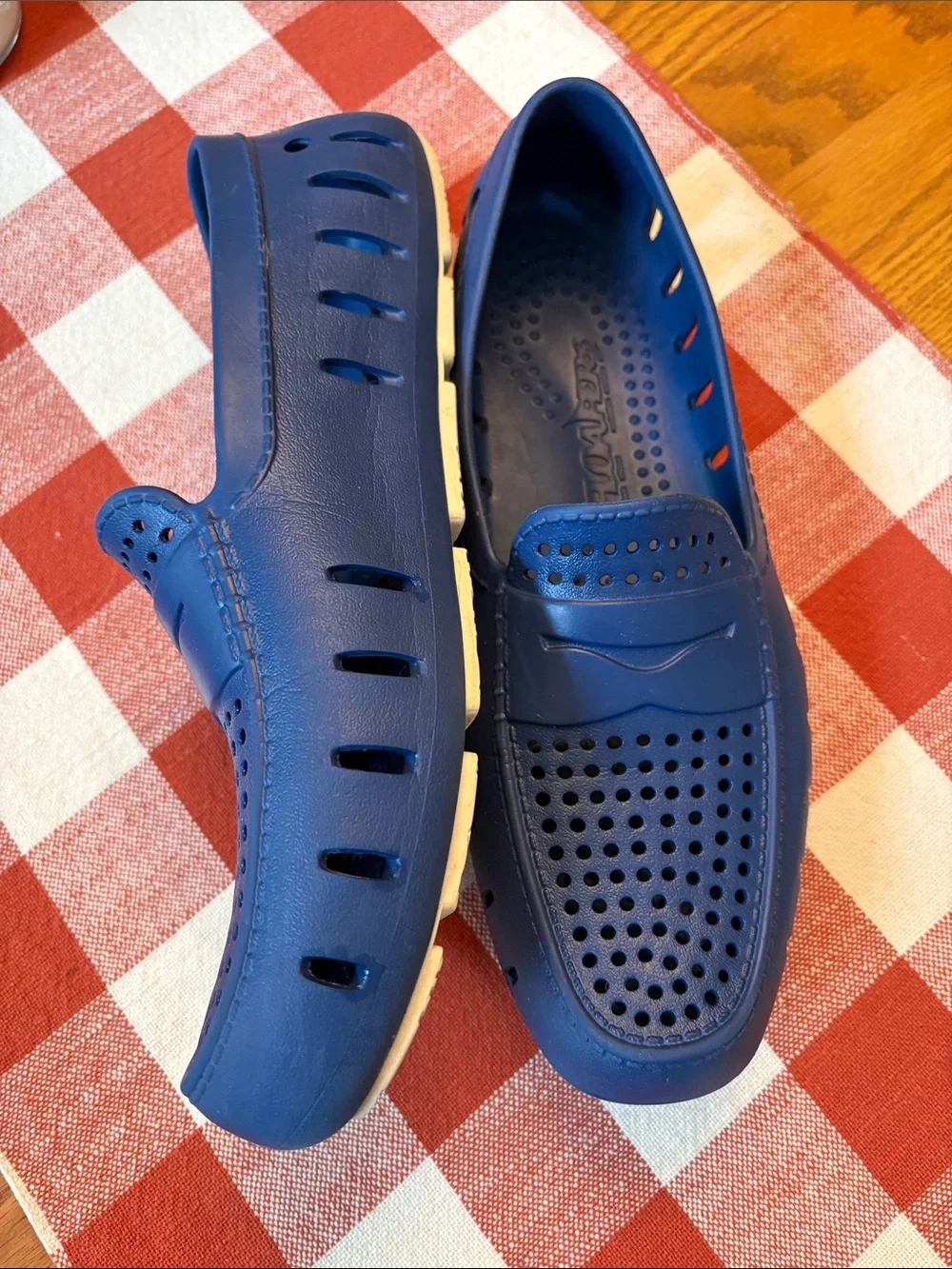 Men's Blue Floafers Perforated Slip-On Boat Shoes / LIKE NEW Sz 11